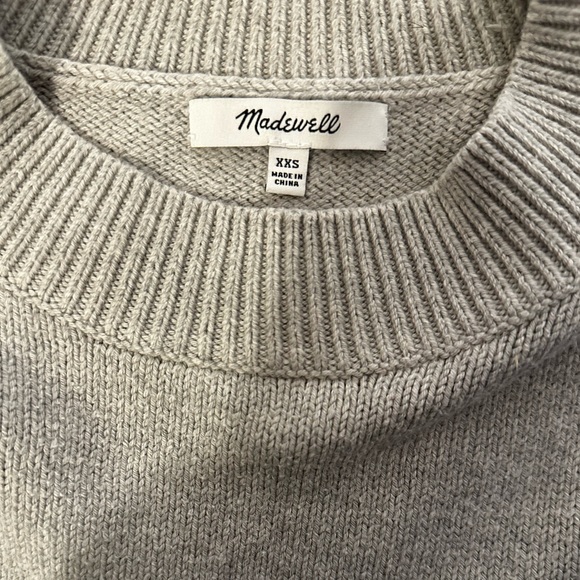 Madewell Side-button Cotton Cropped Sweater in Grey - Picture 4 of 4